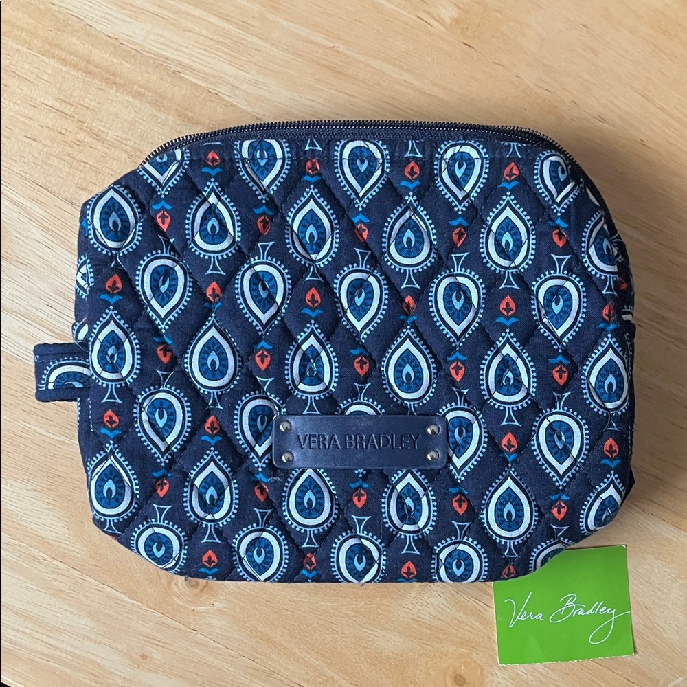 Vera Bradley Navy and Teal Toiletry Bag
